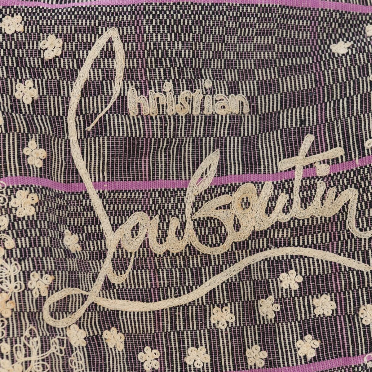 Christian Louboutin Tote Bag Canvas 2way Blue Silver Auth BA8017V