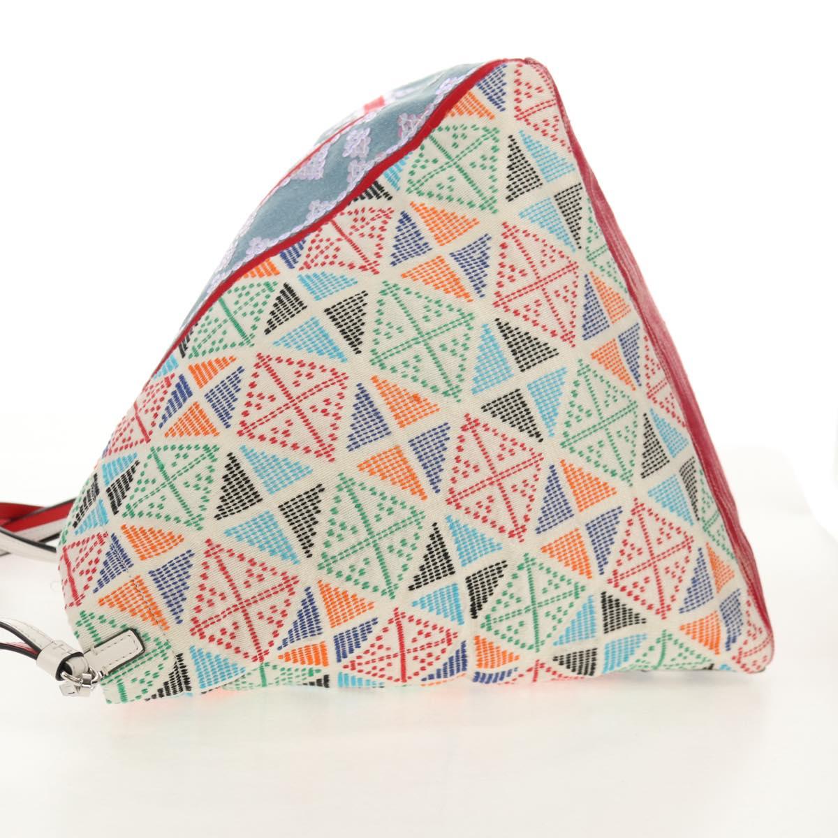 Christian Louboutin Tote Bag Canvas 2way Blue Silver Auth BA8017V