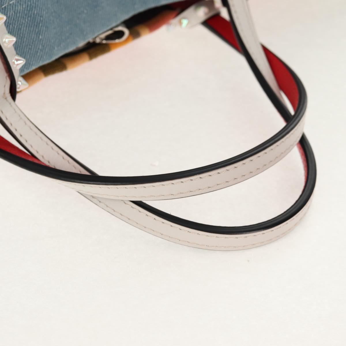 Christian Louboutin Tote Bag Canvas 2way Blue Silver Auth BA8017V
