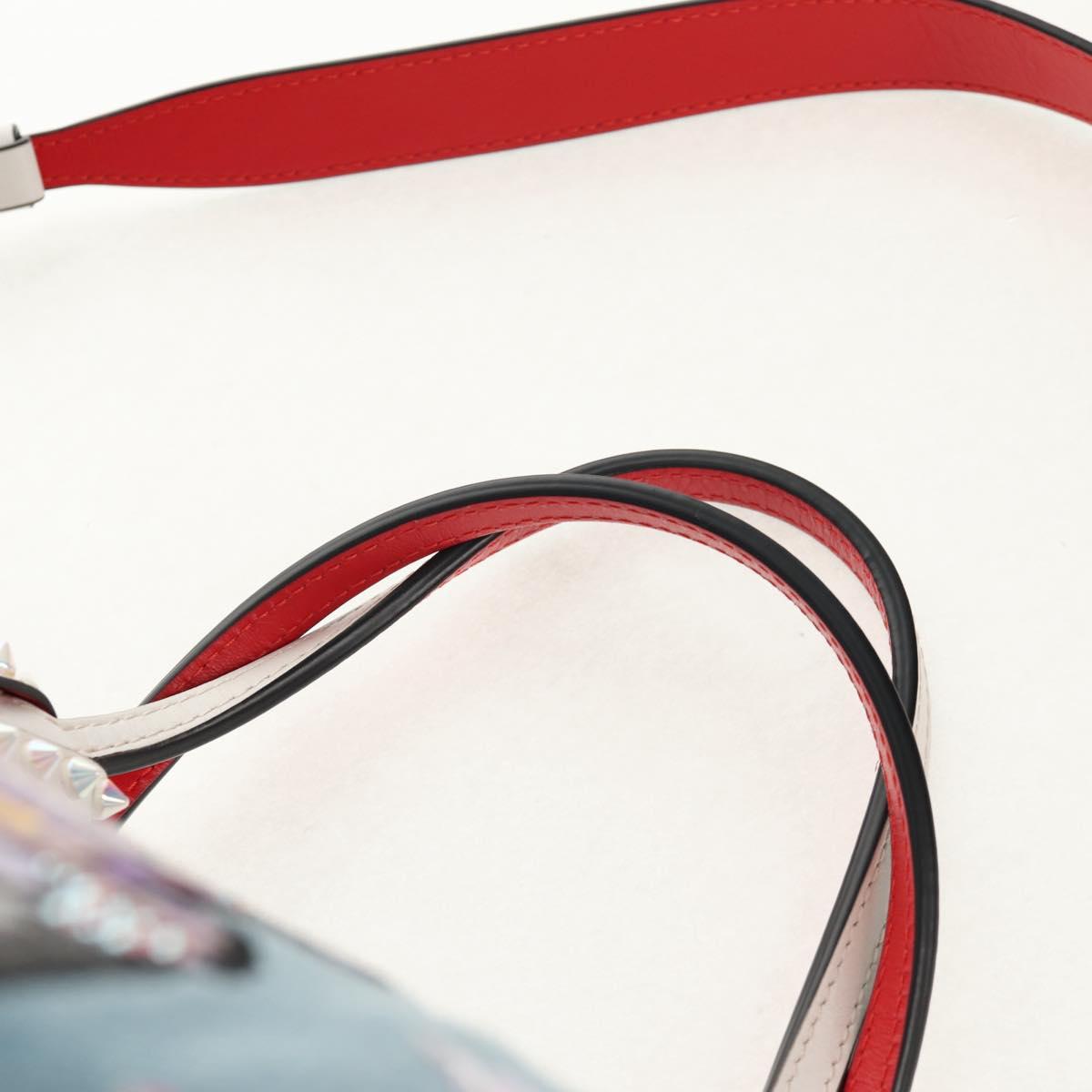 Christian Louboutin Tote Bag Canvas 2way Blue Silver Auth BA8017V