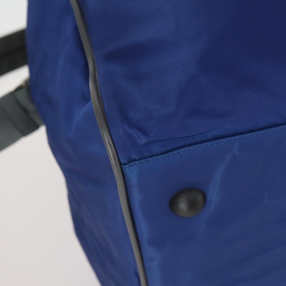 PRADA Sports Boston Bag Nylon 2way Blue Silver Auth BA8019