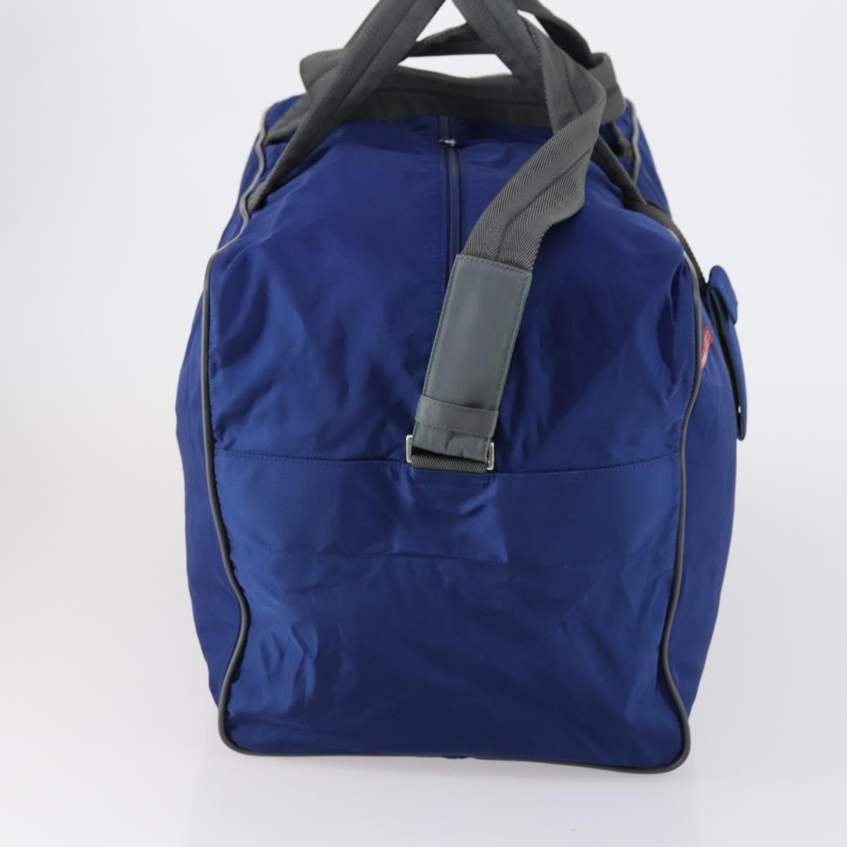 PRADA Sports Boston Bag Nylon 2way Blue Silver Auth BA8019