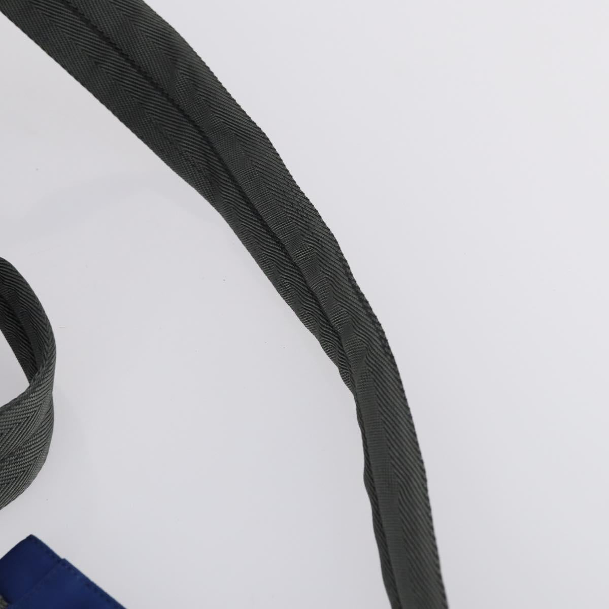 PRADA Sports Boston Bag Nylon 2way Blue Silver Auth BA8019