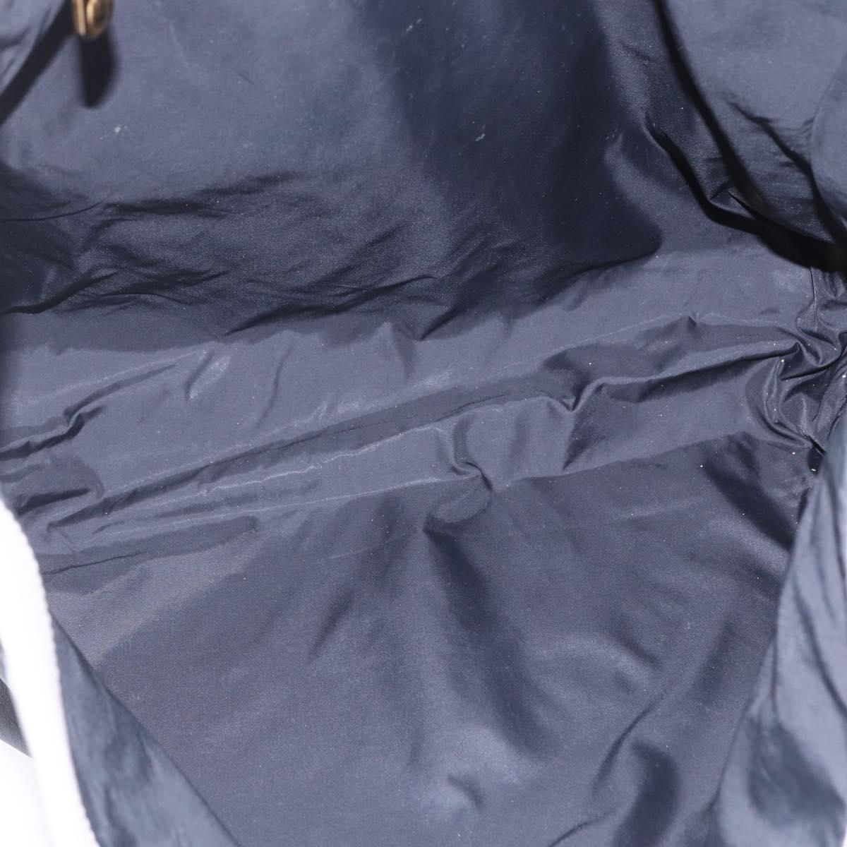 Miu Miu Tote Bag Leather Black Gray Auth BA8020