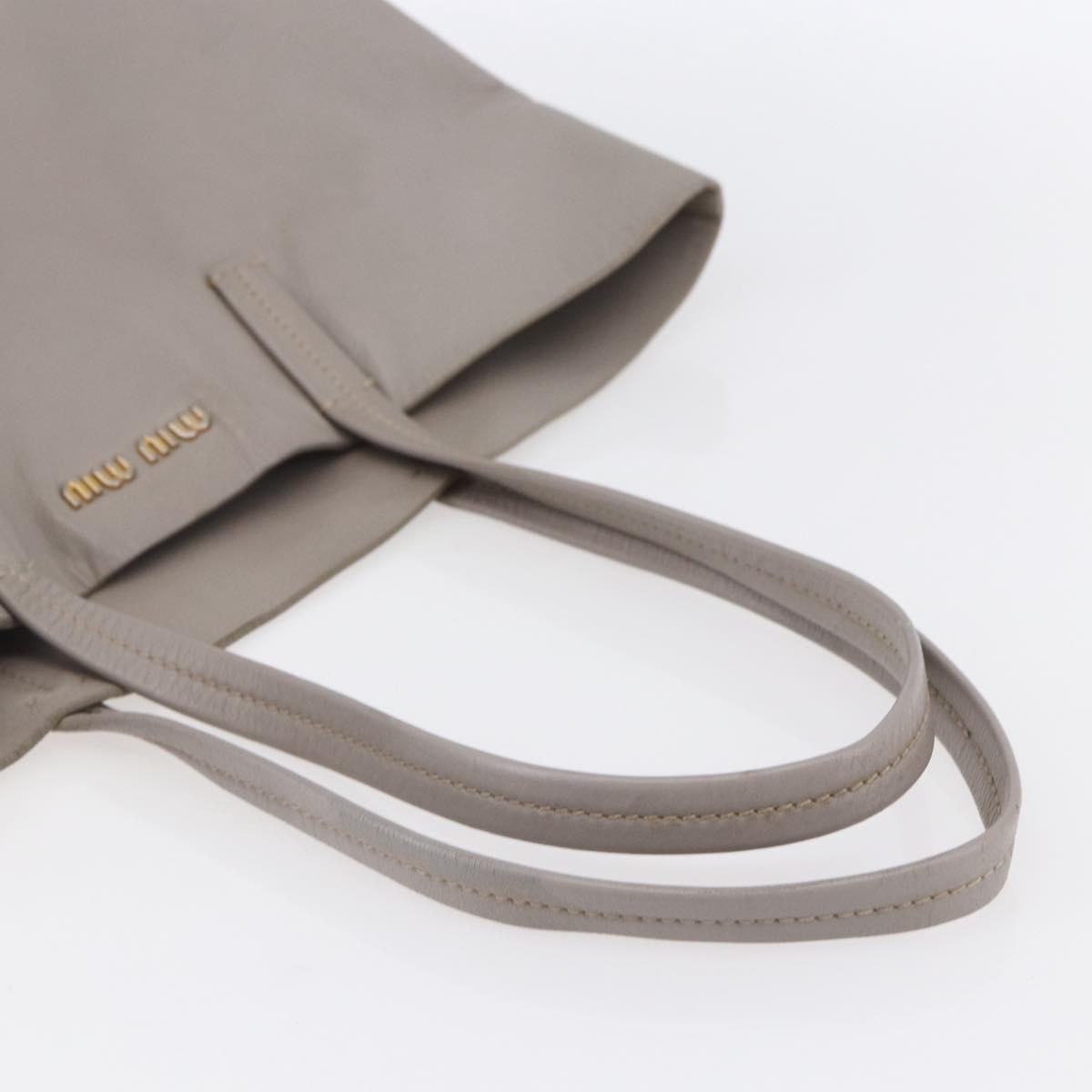 Miu Miu Tote Bag Leather Black Gray Auth BA8020