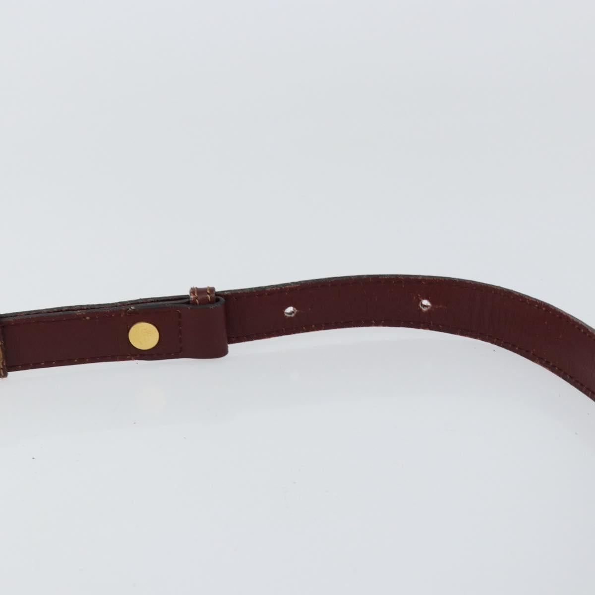 CARTIER Must Line Shoulder Bag Leather Bordeaux Gold Auth BA8021