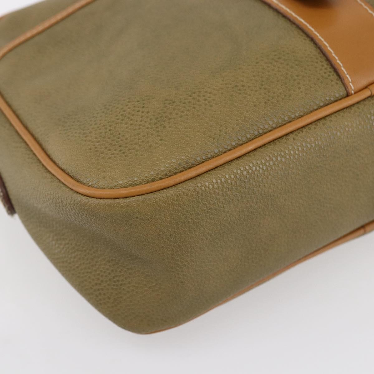 BALENCIAGA Shoulder Bag Leather Beige Silver Auth BA8029