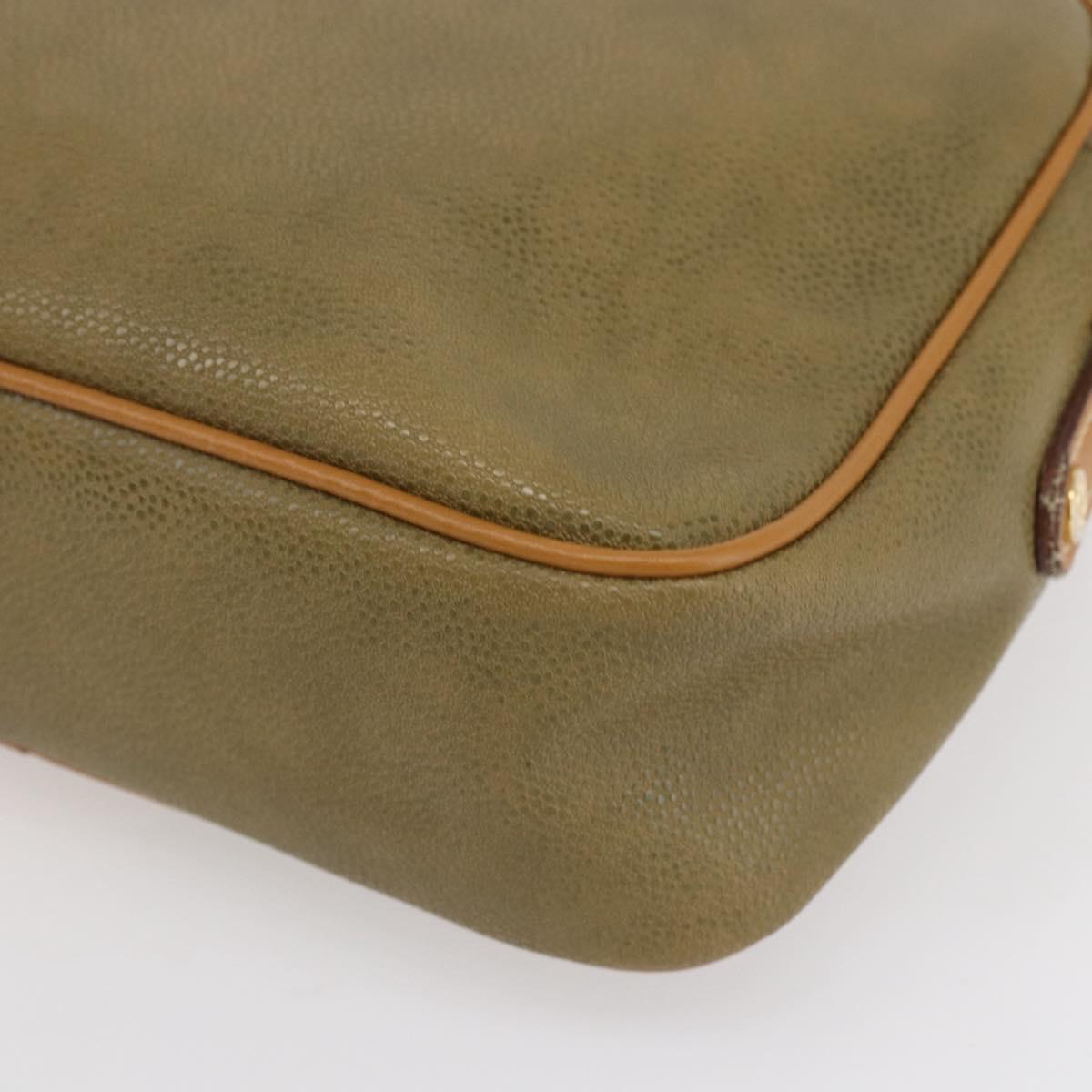 BALENCIAGA Shoulder Bag Leather Beige Silver Auth BA8029