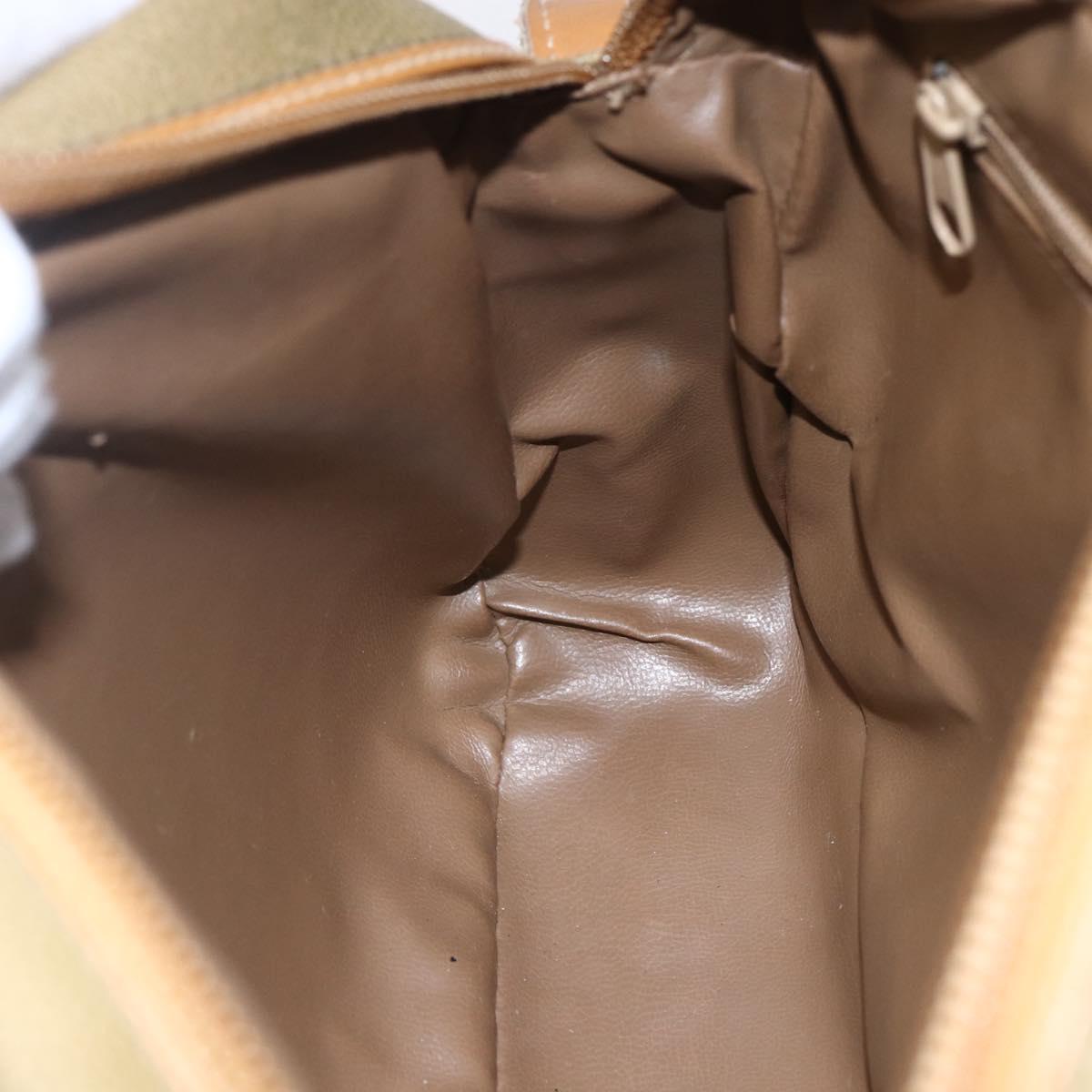 BALENCIAGA Shoulder Bag Leather Beige Silver Auth BA8029