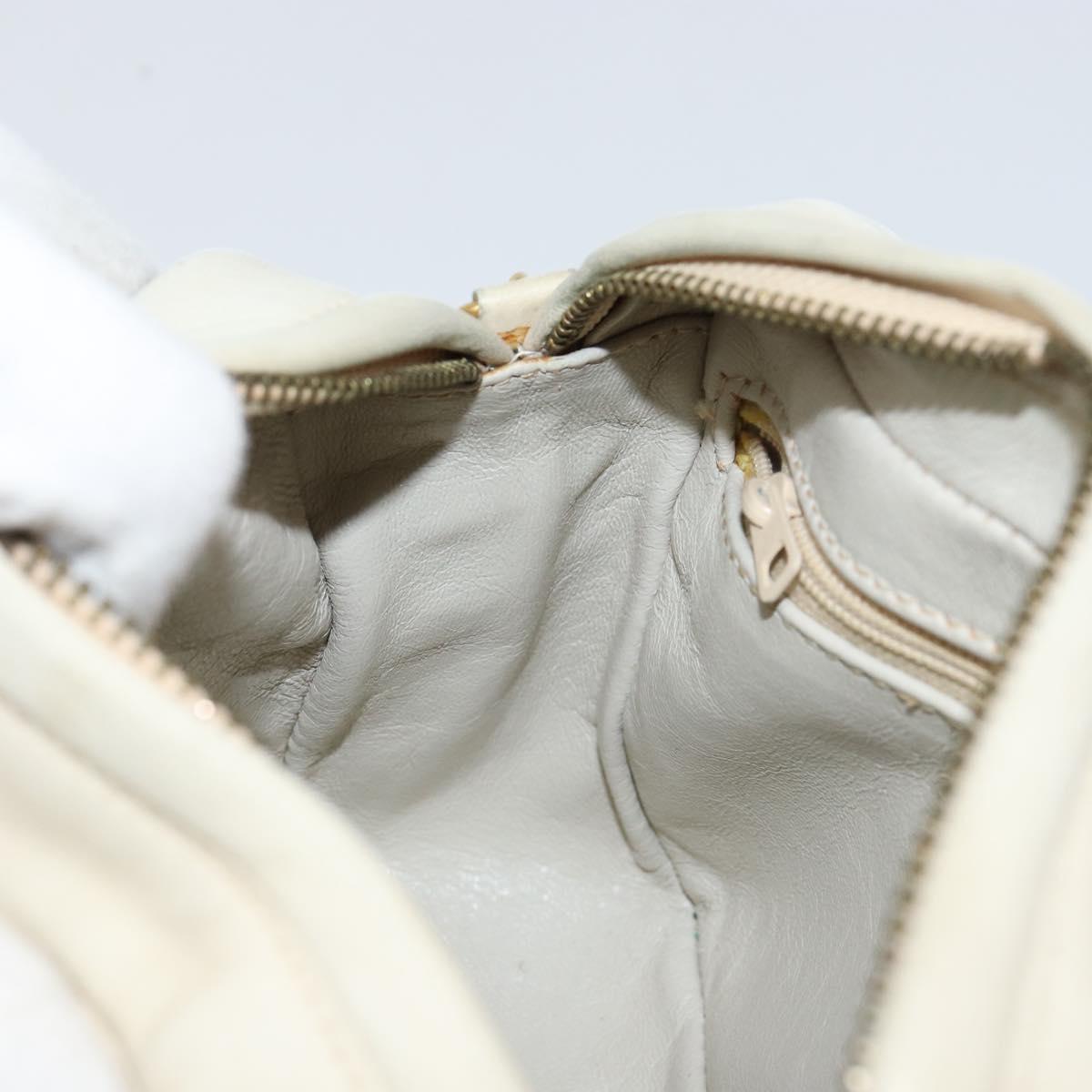 CHANEL Matelasse Chain Shoulder Bag Lamb Skin Beige Gold CC Auth BA8033