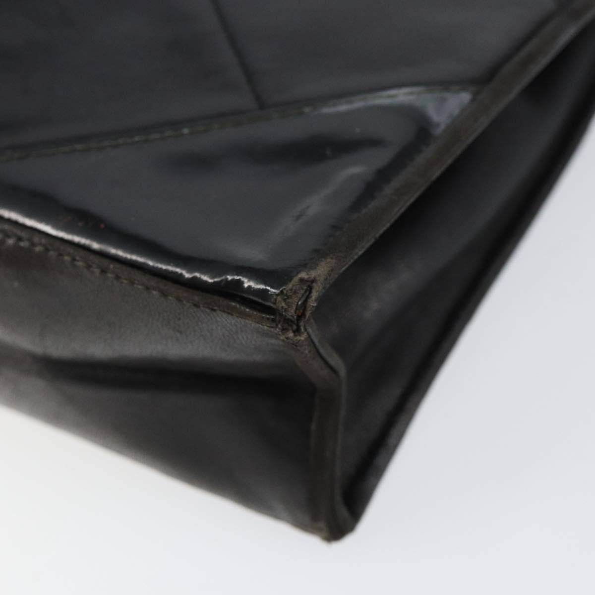 CHANEL Matelasse Shoulder Bag Lamb Skin Black Gold CC Auth BA8034