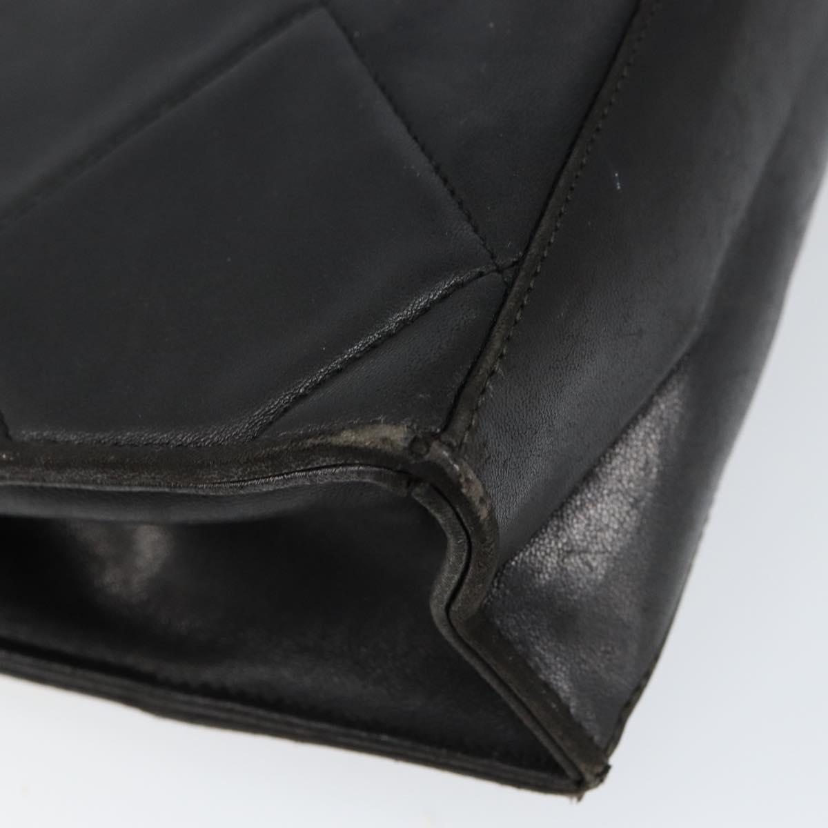 CHANEL Matelasse Shoulder Bag Lamb Skin Black Gold CC Auth BA8034