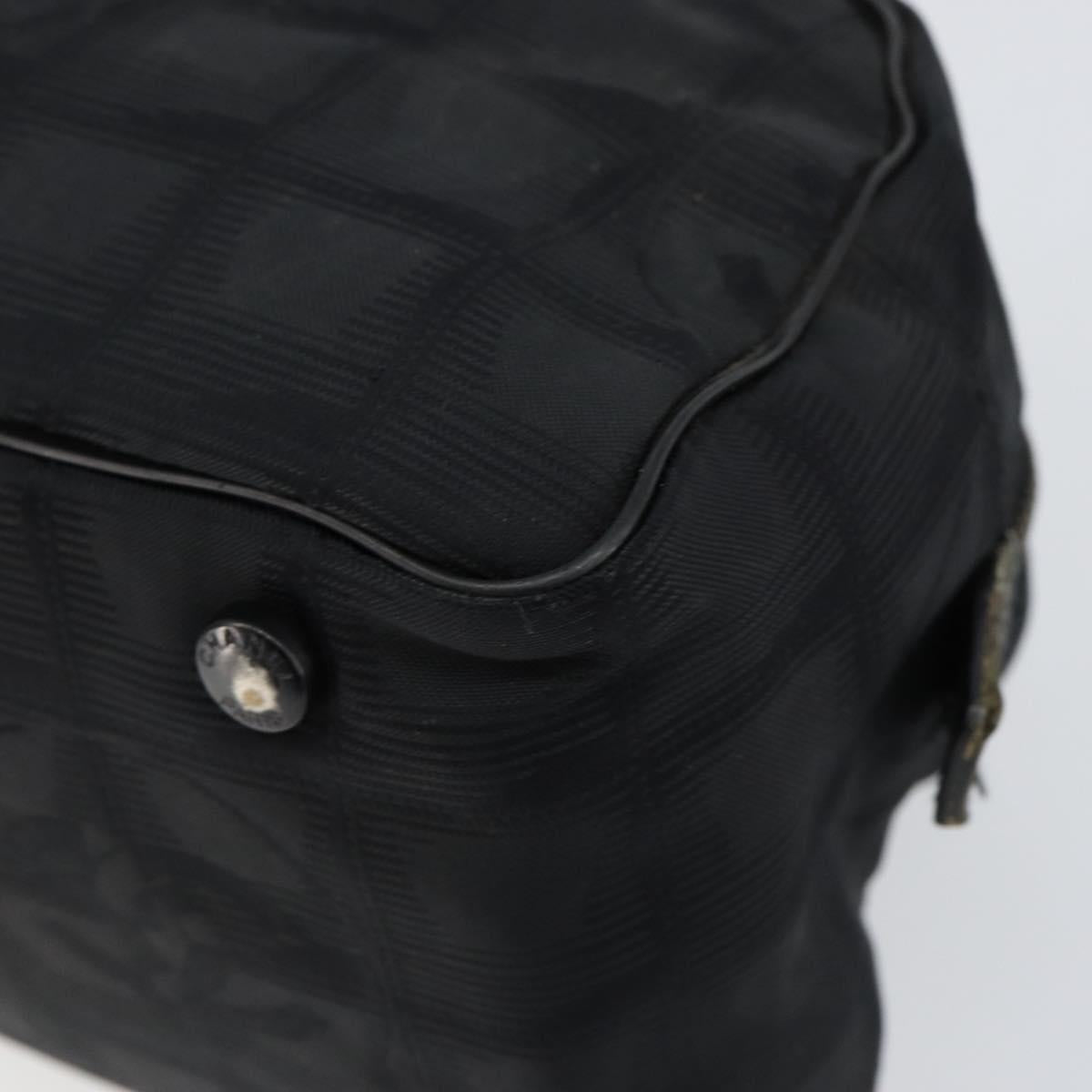 CHANEL New Travel Line Hand Bag Nylon Black CC Auth BA8039