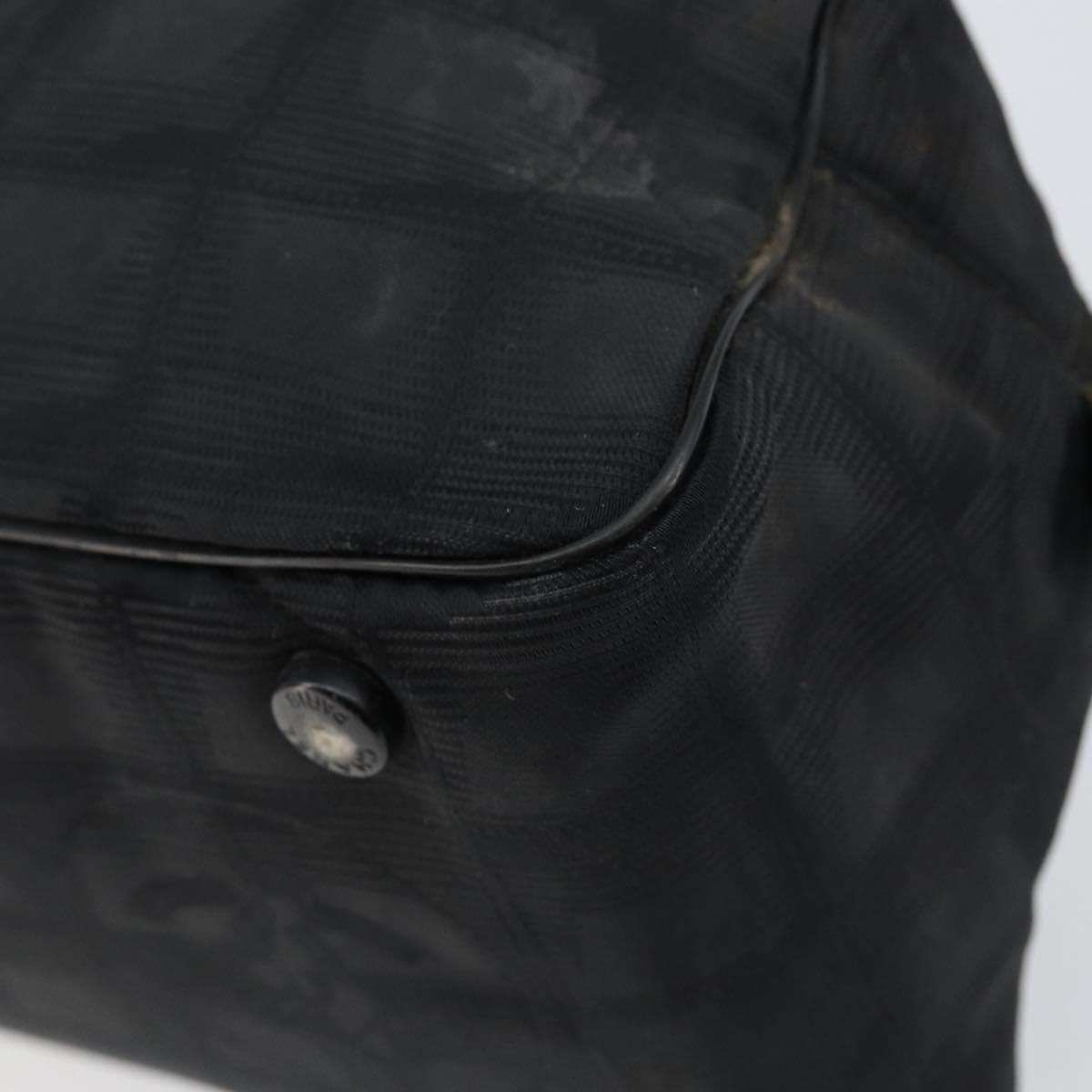 CHANEL New Travel Line Hand Bag Nylon Black CC Auth BA8039