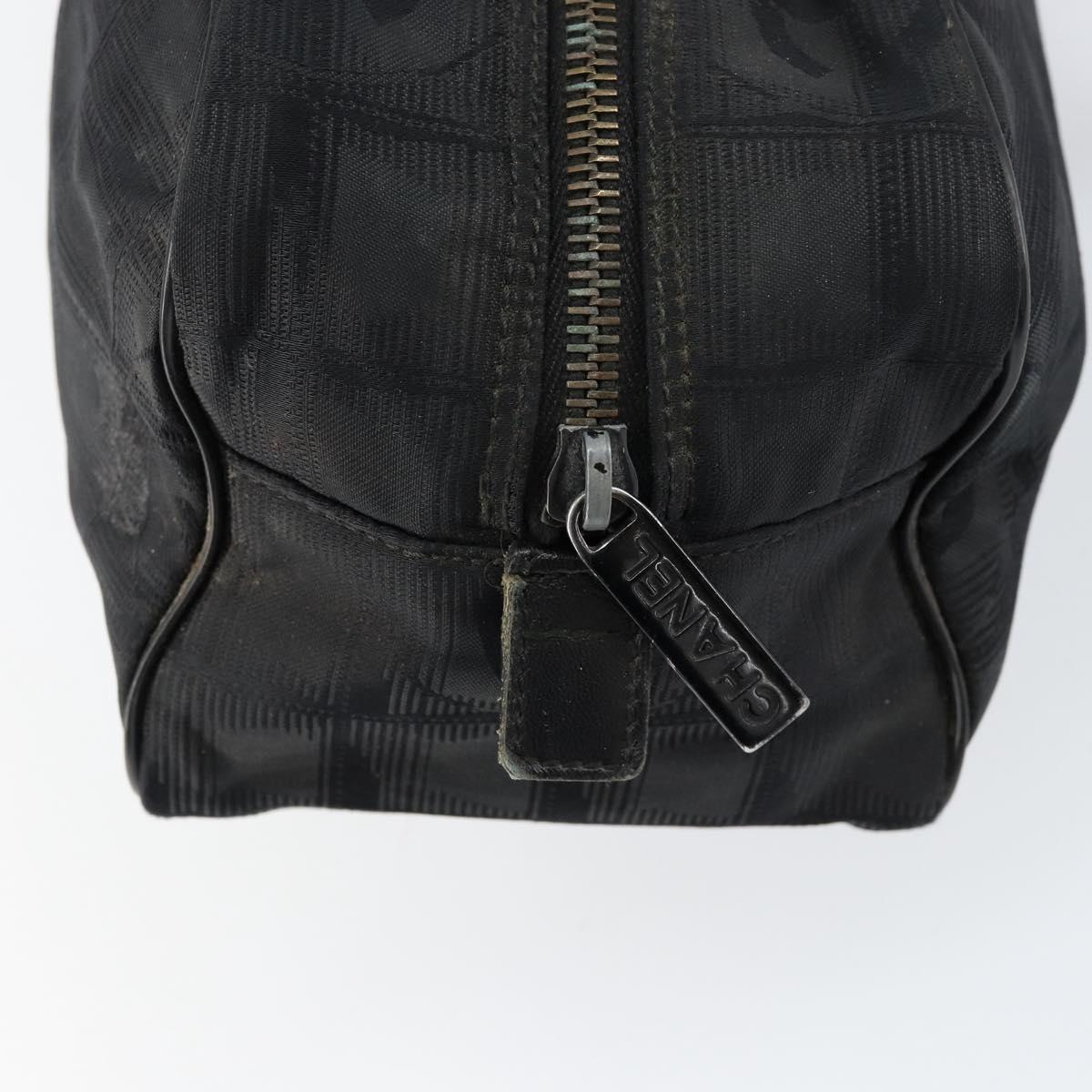 CHANEL New Travel Line Hand Bag Nylon Black CC Auth BA8039