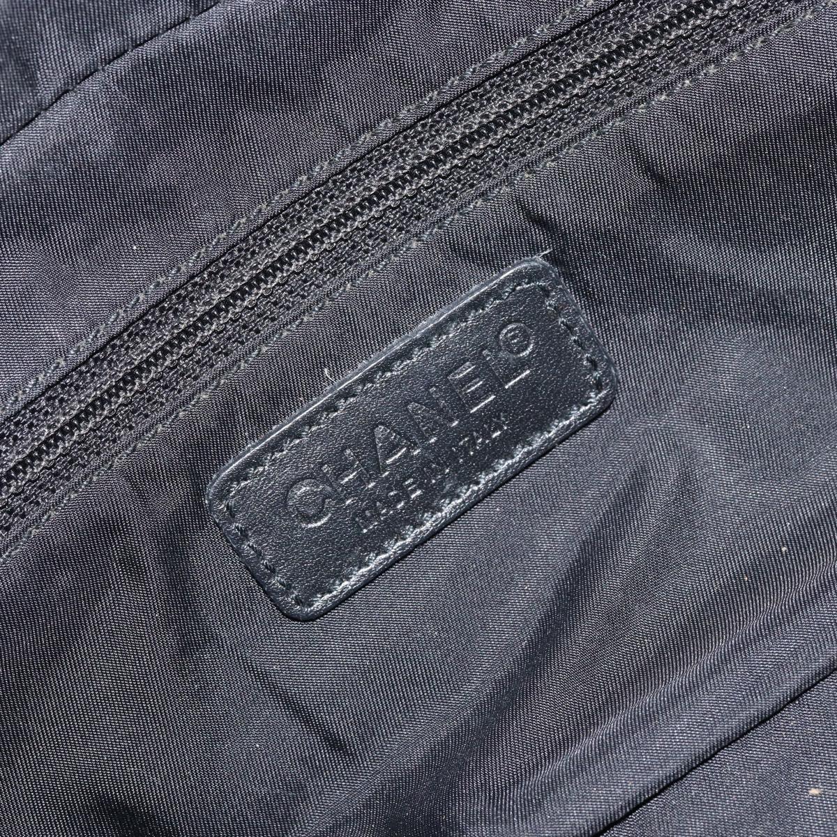 CHANEL New Travel Line Hand Bag Nylon Black CC Auth BA8039