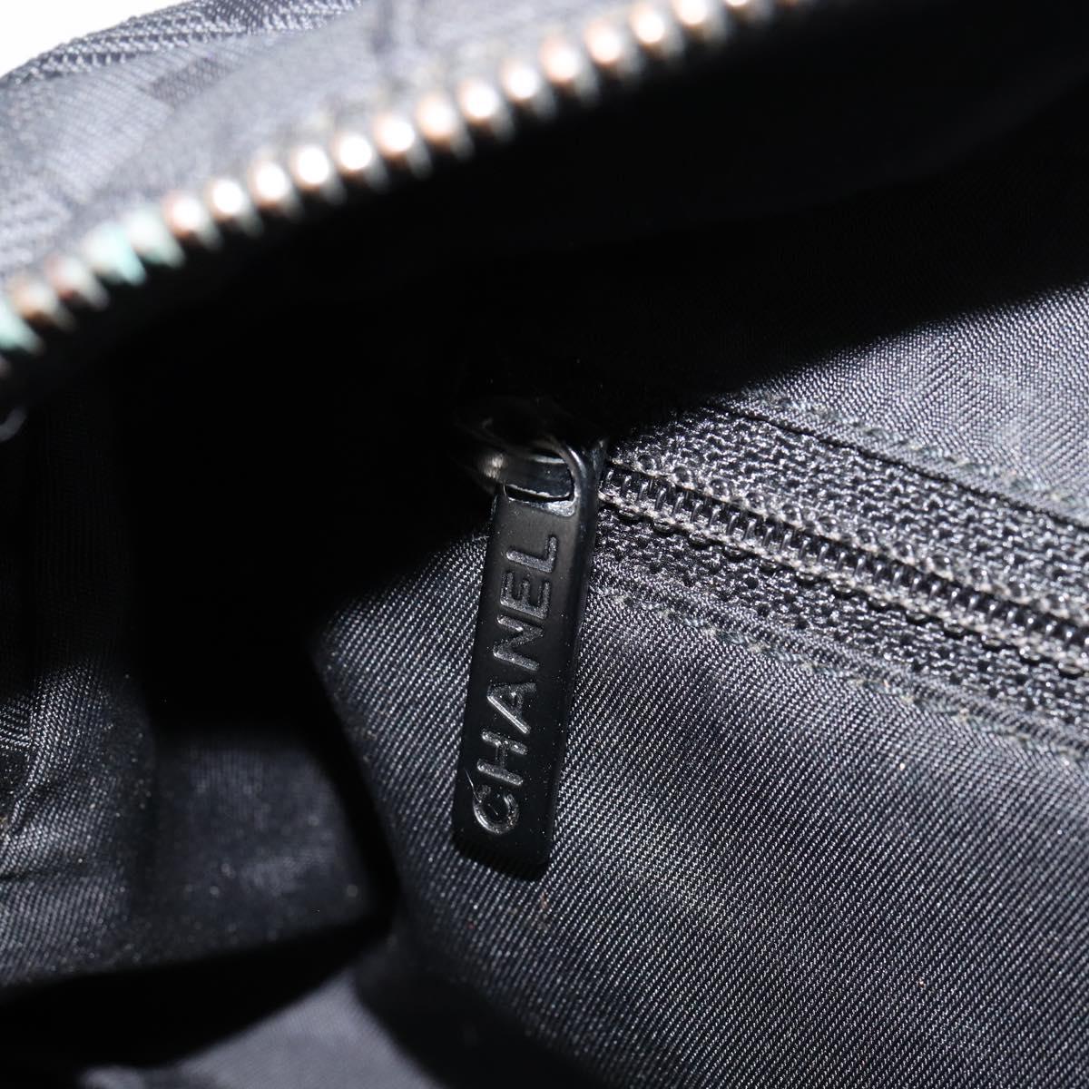CHANEL New Travel Line Hand Bag Nylon Black CC Auth BA8039