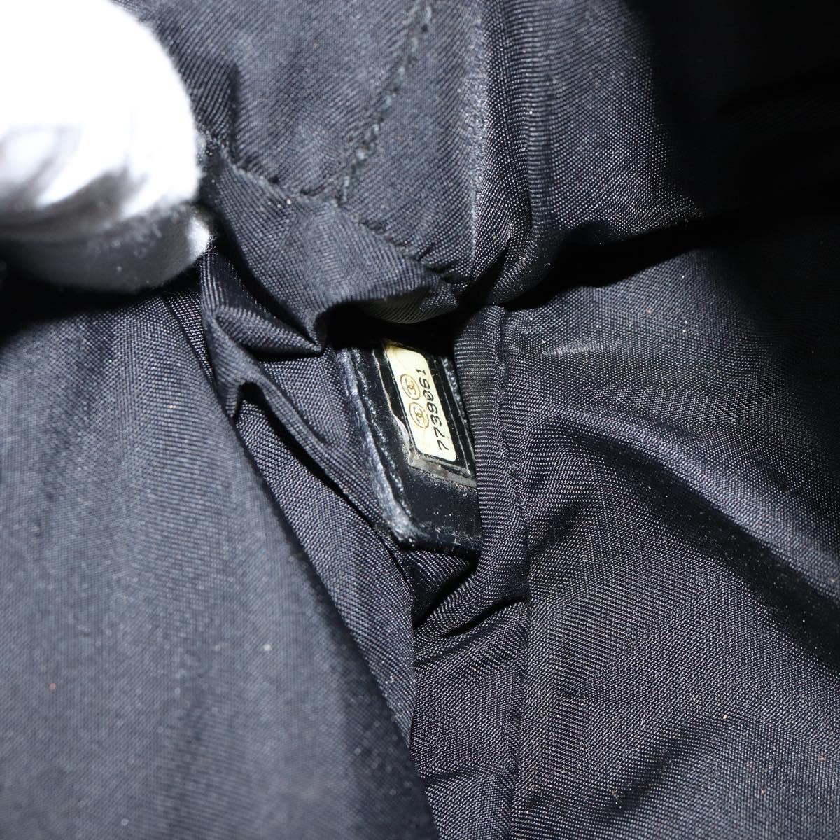 CHANEL New Travel Line Hand Bag Nylon Black CC Auth BA8039