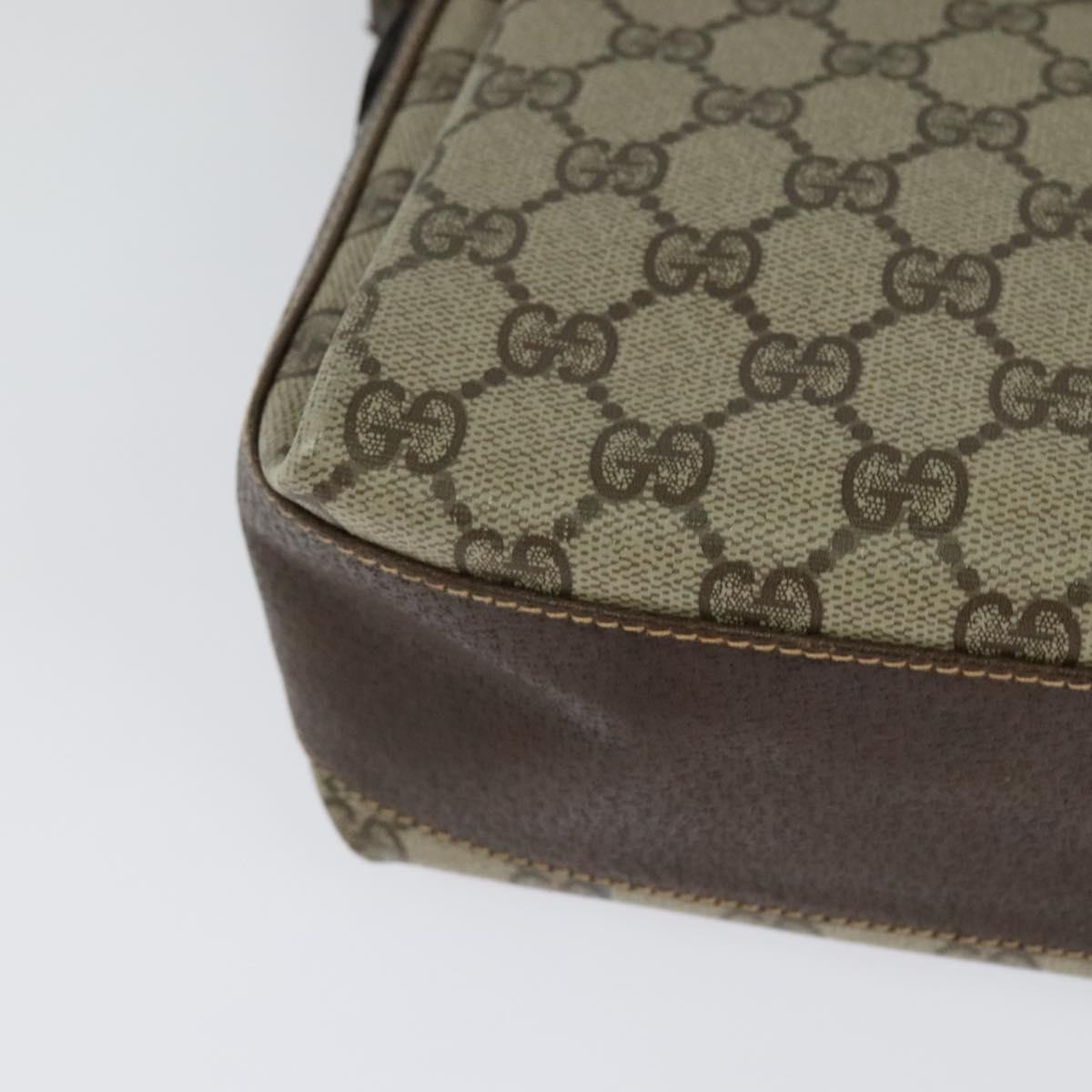 GUCCI GG Supreme Web Sherry Line Bag PVC Beige Gold 904 02 084 Auth BA804