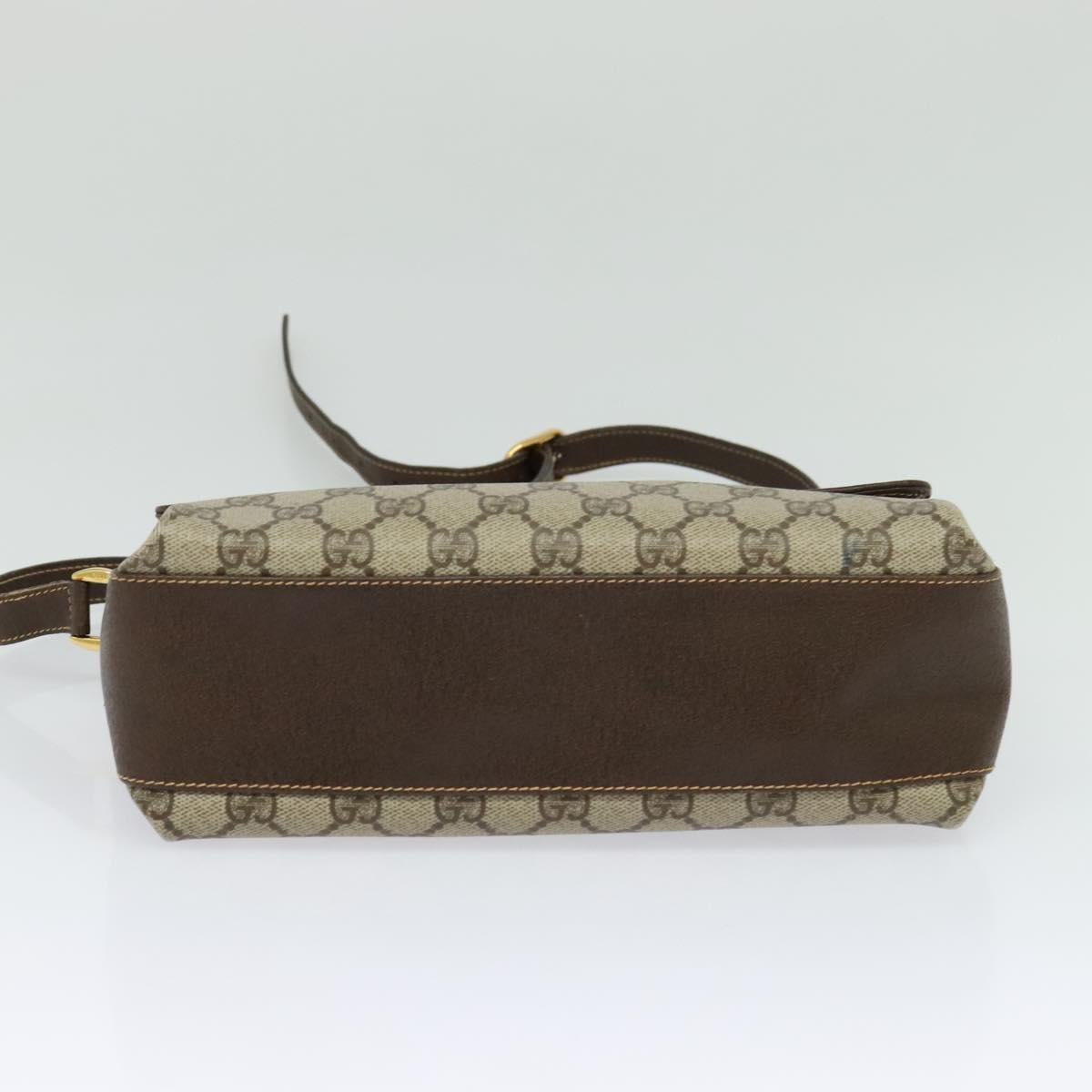 GUCCI GG Supreme Web Sherry Line Bag PVC Beige Gold 904 02 084 Auth BA804