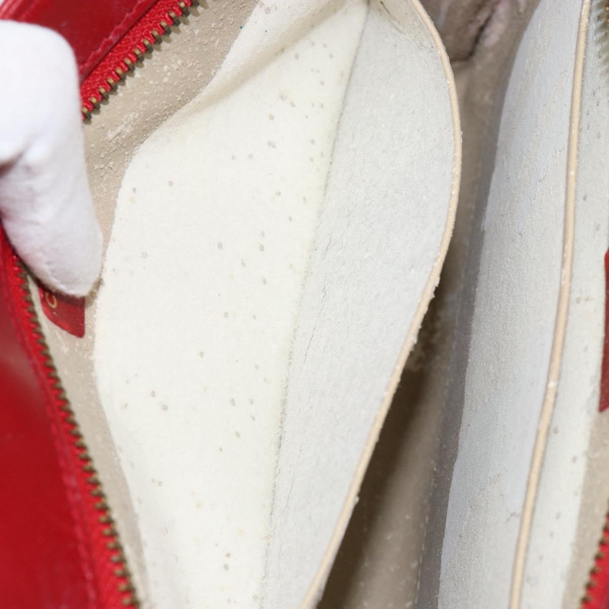 CHANEL Bicolore Clutch Bag Lamb Skin Red Gold CC Auth BA8040