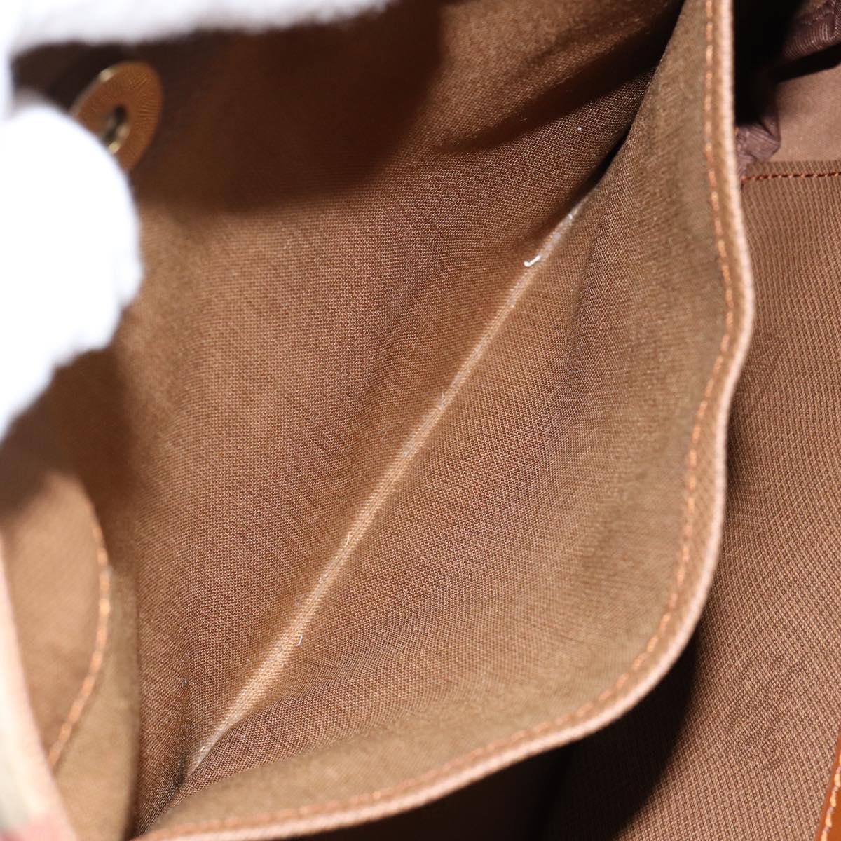 Burberrys Nova Check Hand Bag Canvas Beige Gold Auth BA8044