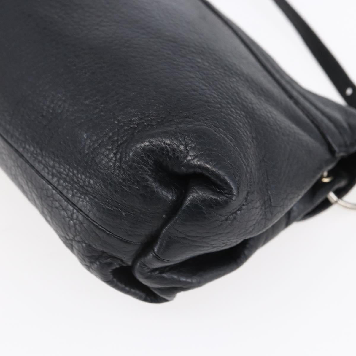 Chloe Lily Hand Bag Leather 2way Black Silver Auth BA8050