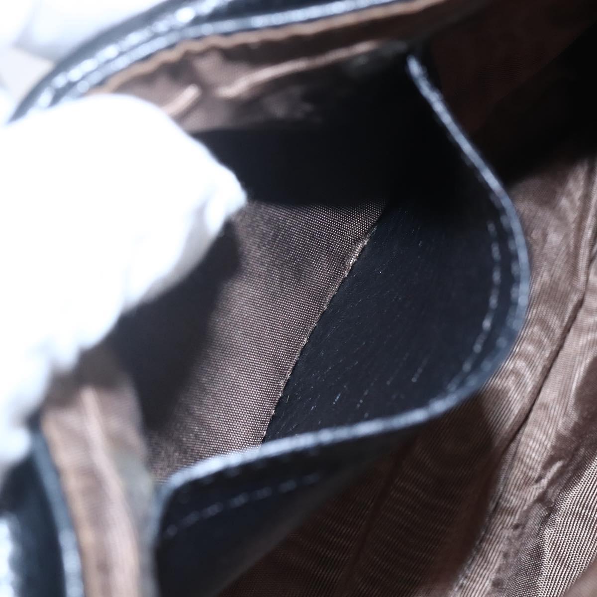 Chloe Lily Hand Bag Leather 2way Black Silver Auth BA8050