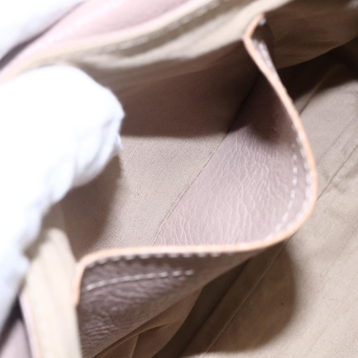 Chloe Lily Hand Bag Leather 2way Pink Gold Silver Auth BA8051