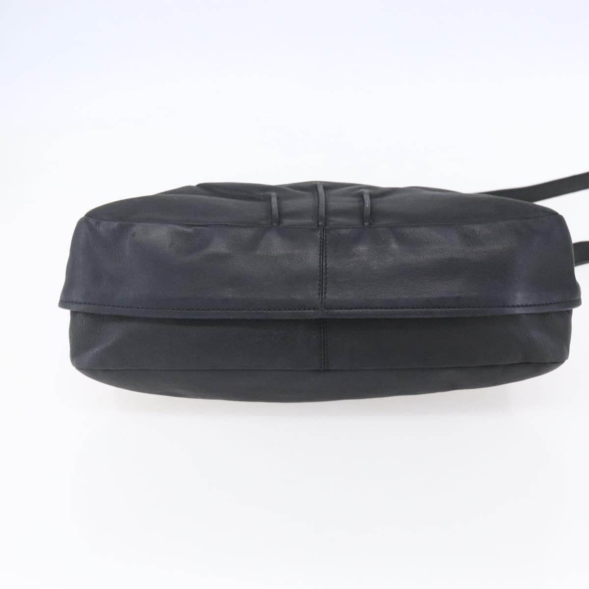 Chloe Etel Hand Bag Leather 2way Black Gold Auth BA8052