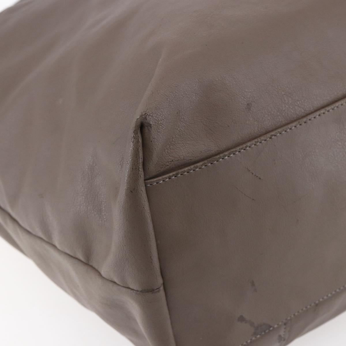 Chloe Eclipse Tote Bag Leather Beige Brown Auth BA8056