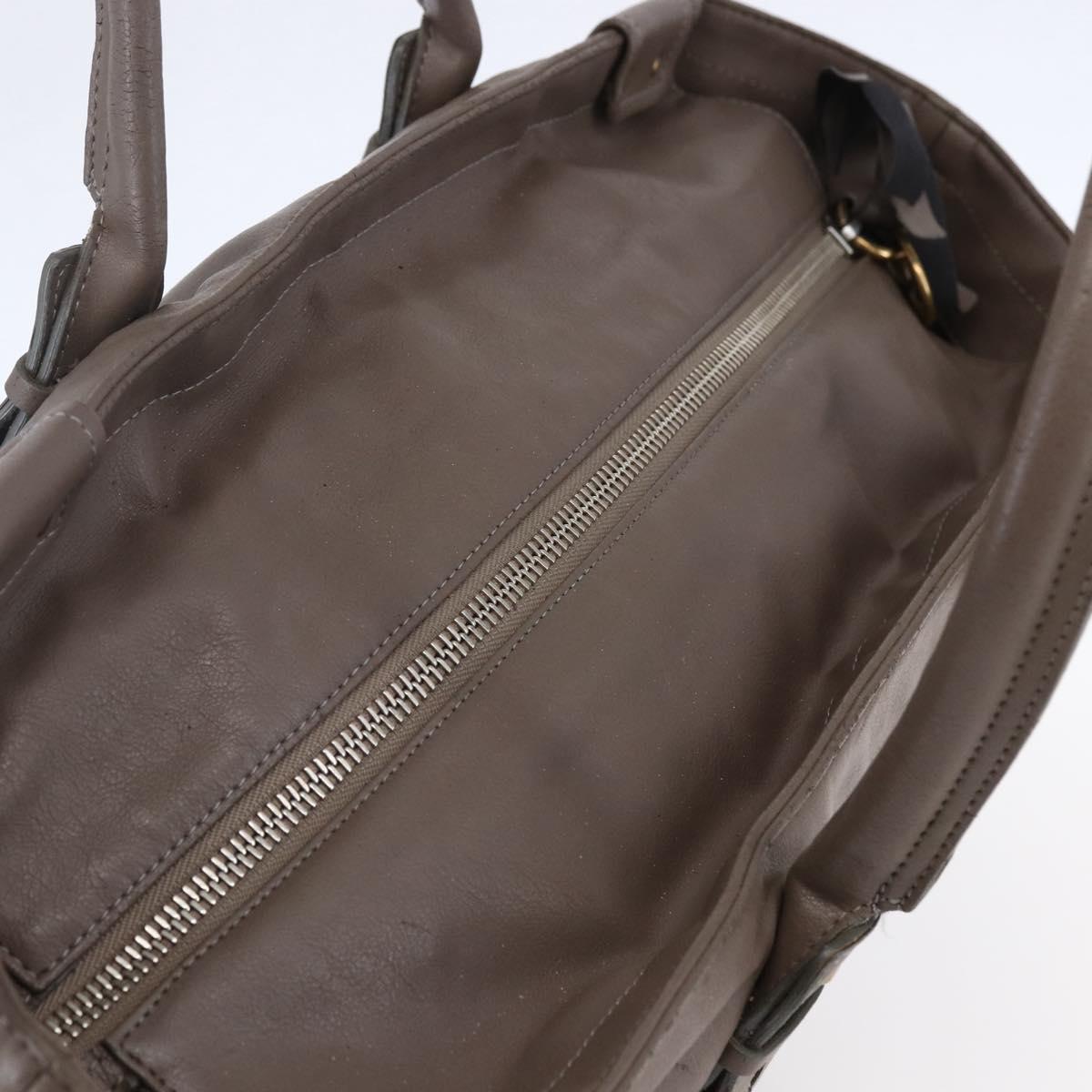 Chloe Eclipse Tote Bag Leather Beige Brown Auth BA8056