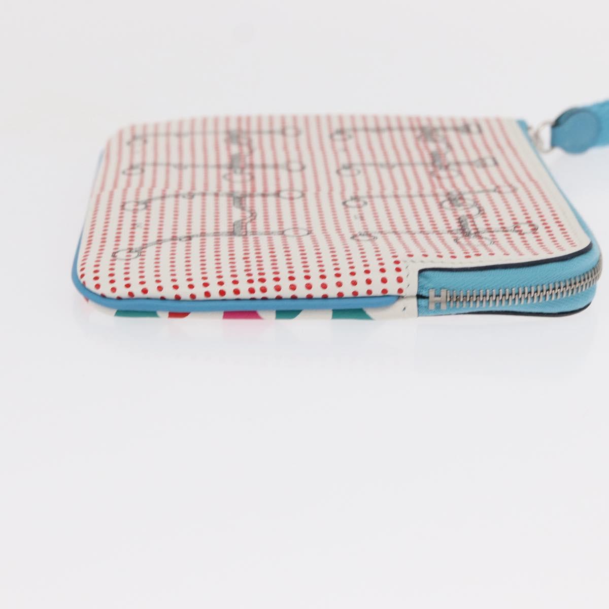 HERMES Carre Pocket Pouch Leather Multicolor Auth BA8061M