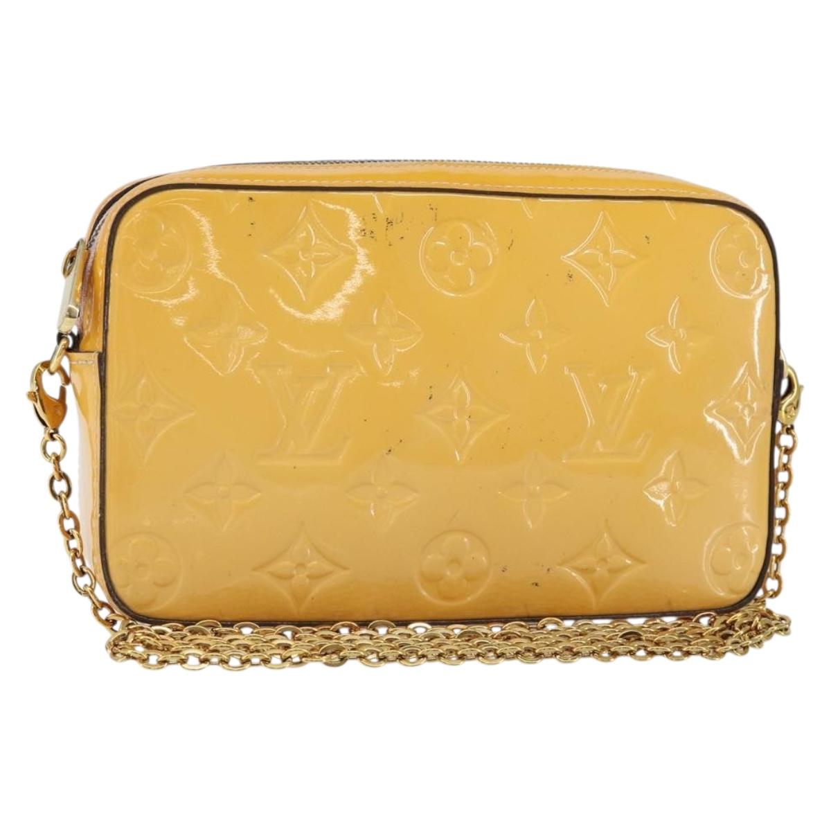 LOUIS VUITTON Monogram Vernis Camera Pouch Rose Valerine M64058 LV Auth BA8067