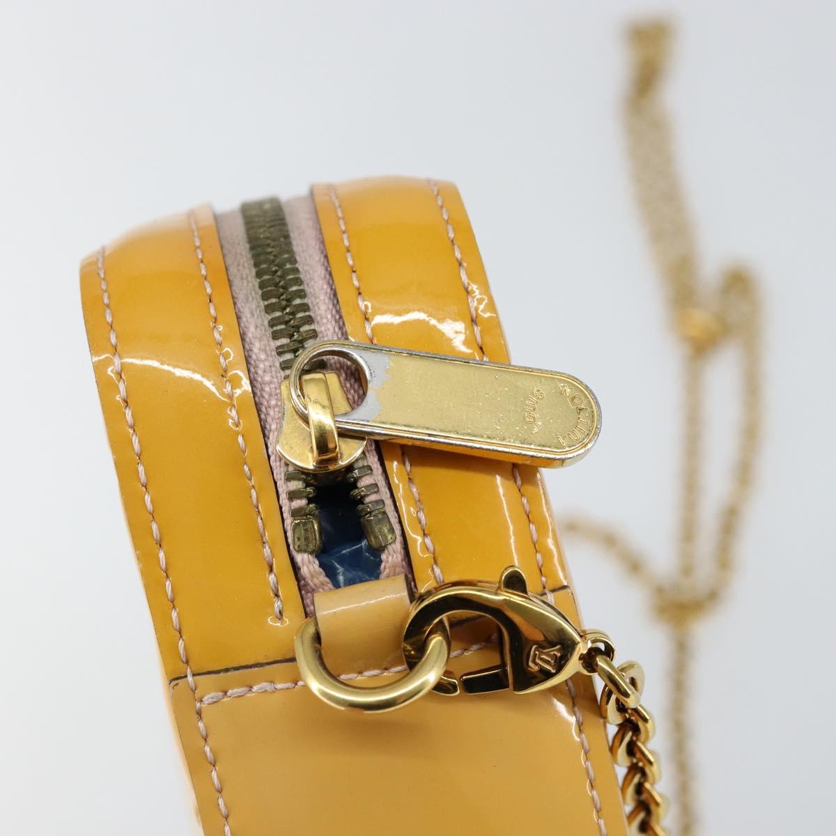 LOUIS VUITTON Monogram Vernis Camera Pouch Rose Valerine M64058 LV Auth BA8067