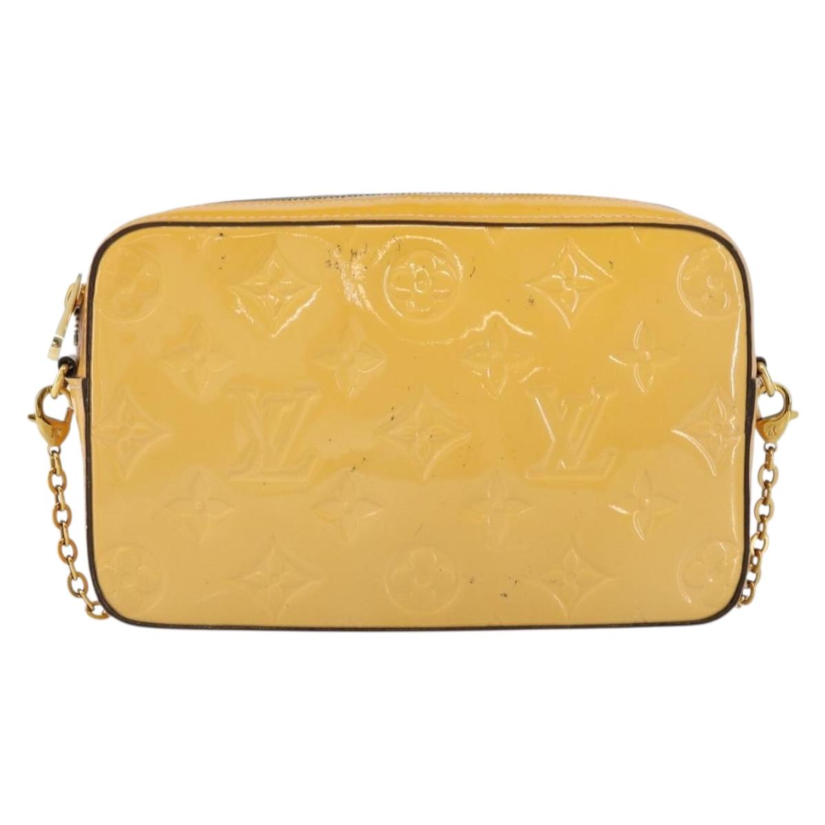 LOUIS VUITTON Monogram Vernis Camera Pouch Rose Valerine M64058 LV Auth BA8067