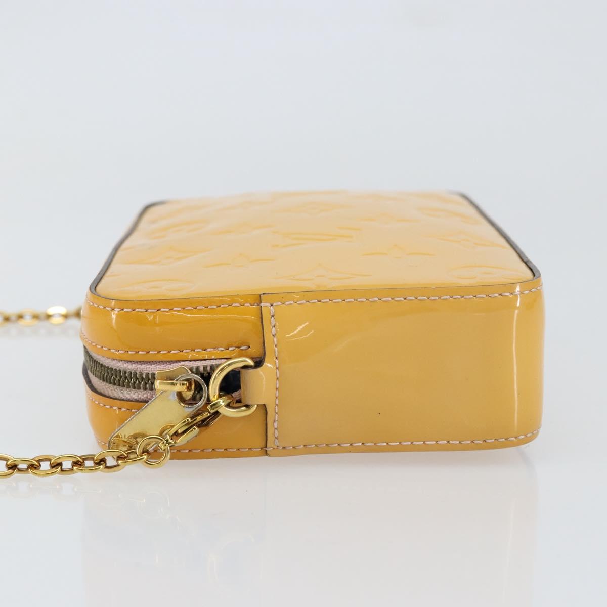 LOUIS VUITTON Monogram Vernis Camera Pouch Rose Valerine M64058 LV Auth BA8067