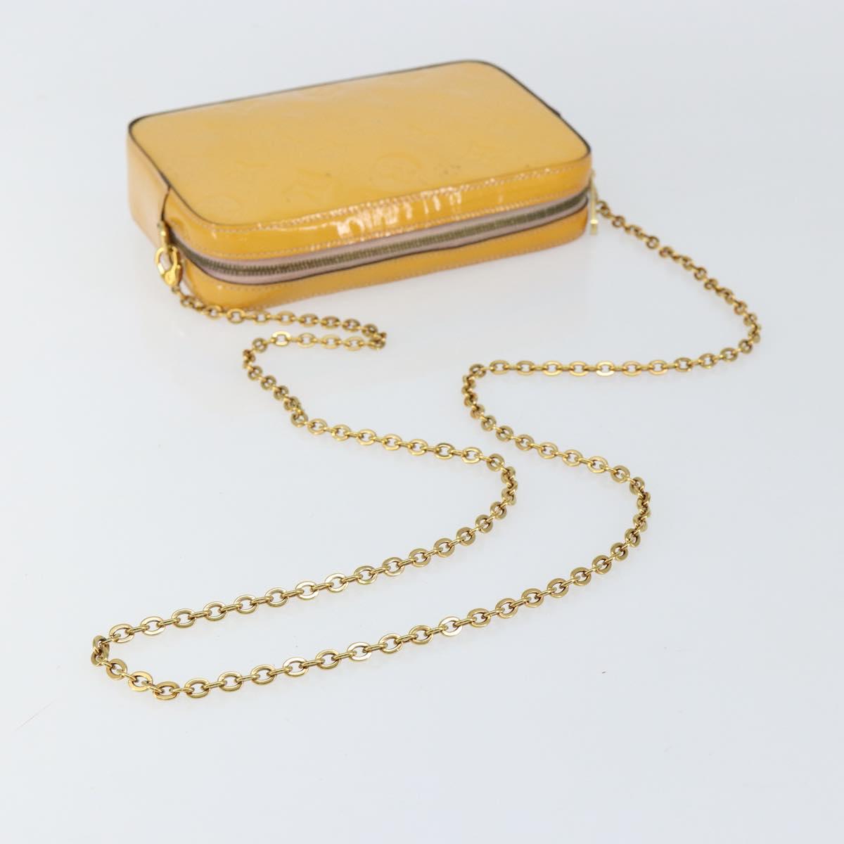 LOUIS VUITTON Monogram Vernis Camera Pouch Rose Valerine M64058 LV Auth BA8067