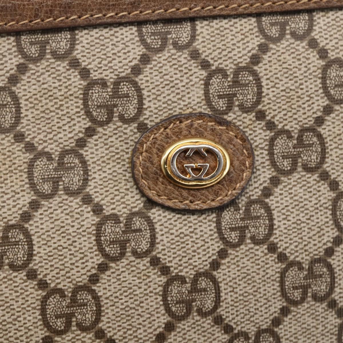 GUCCI GG Supreme Clutch Bag PVC Leather Beige Gold 41 01 037 Auth BA8075