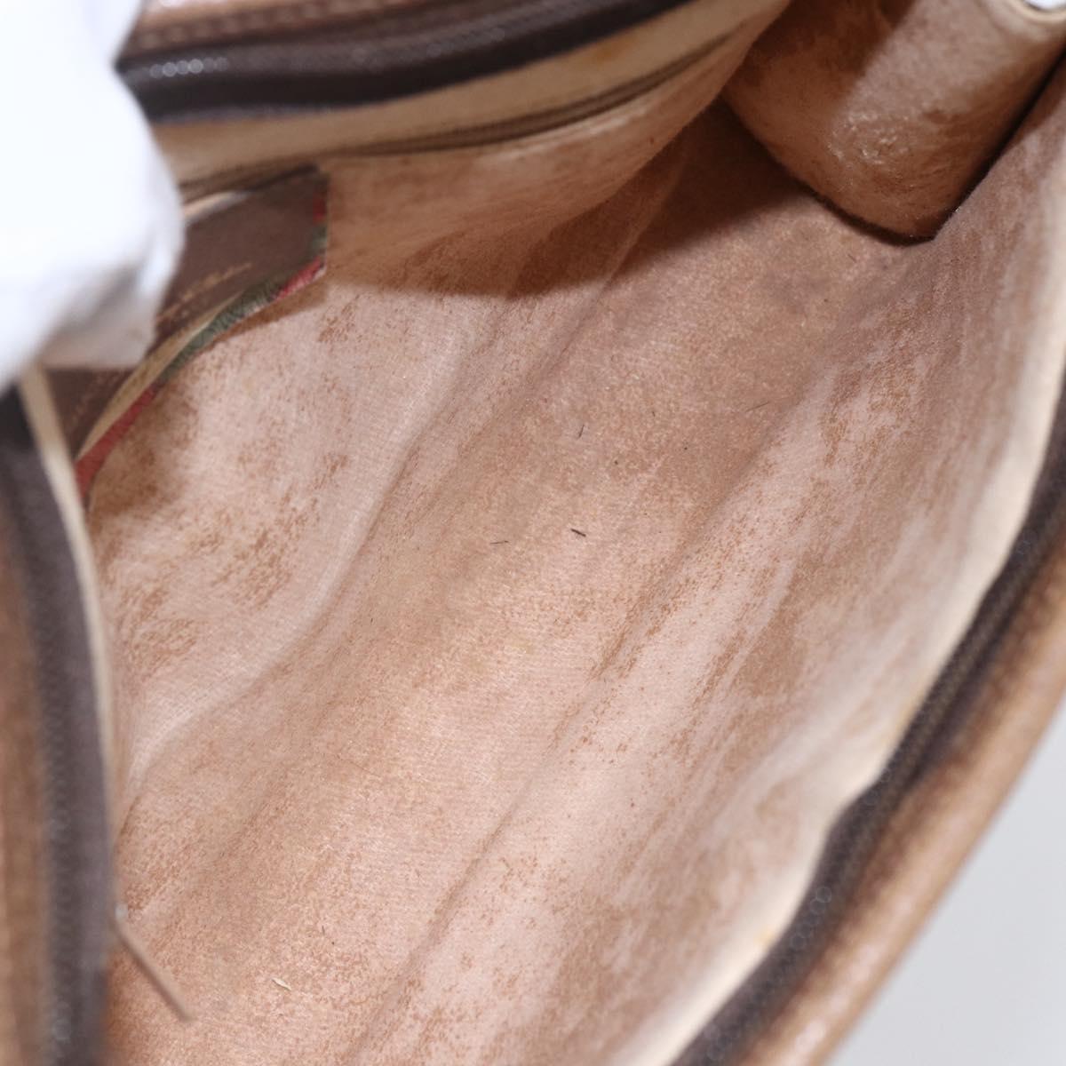 GUCCI GG Supreme Clutch Bag PVC Leather Beige Gold 41 01 037 Auth BA8075