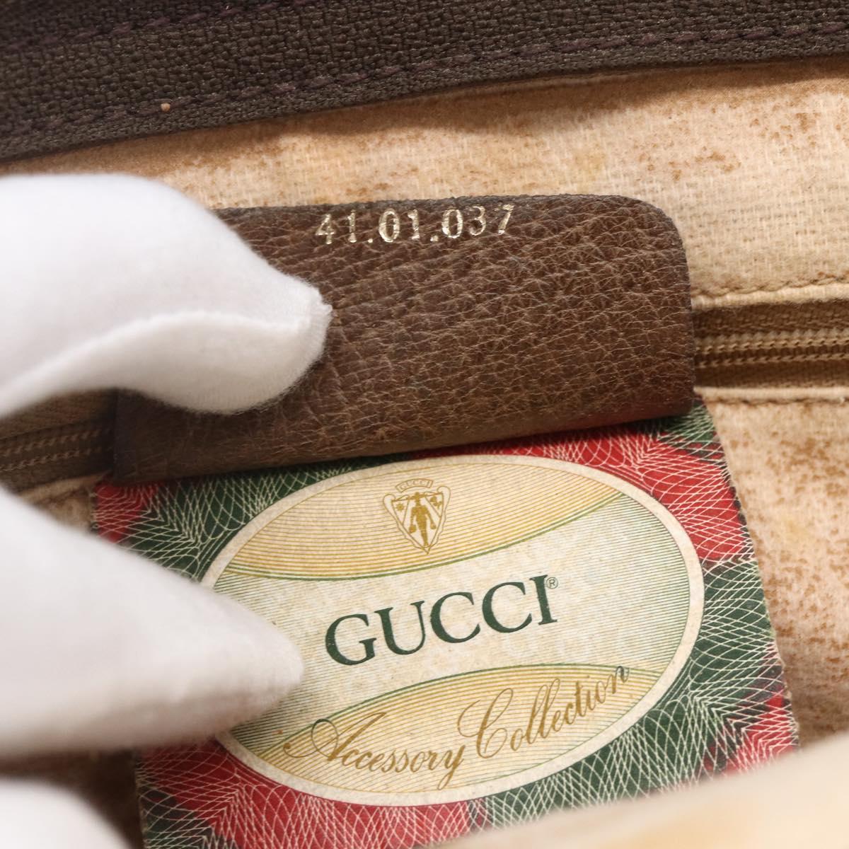 GUCCI GG Supreme Clutch Bag PVC Leather Beige Gold 41 01 037 Auth BA8075