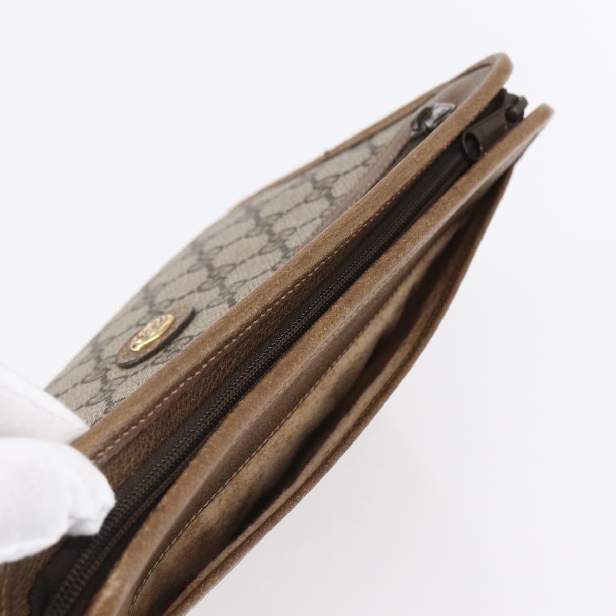 GUCCI GG Supreme Clutch Bag PVC Leather Beige Gold 41 01 037 Auth BA8075