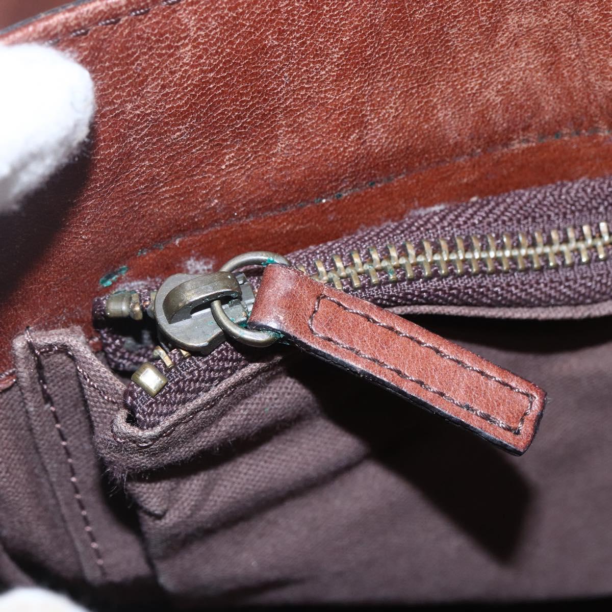 Chloe Shoulder Bag Leather Brown Gold Auth BA8078