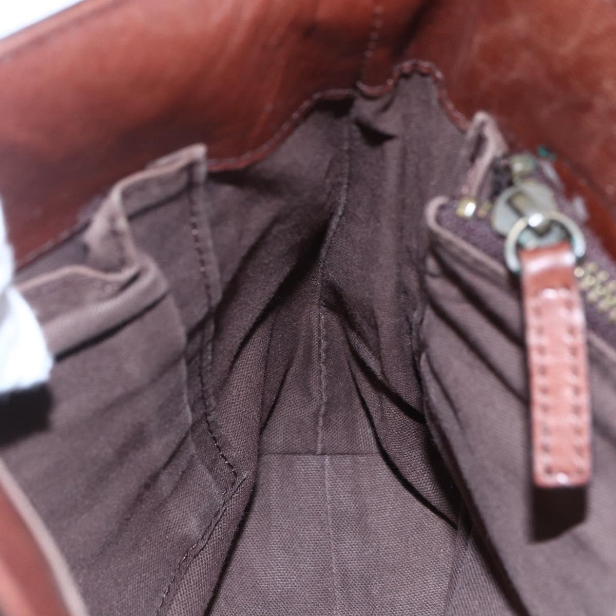 Chloe Shoulder Bag Leather Brown Gold Auth BA8078