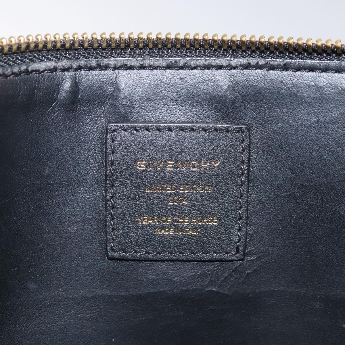 GIVENCHY Clutch Bag Leather Red Auth BA809