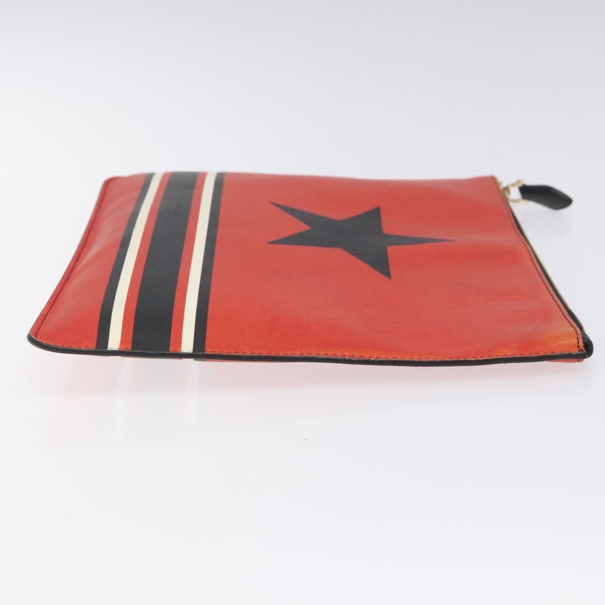 GIVENCHY Clutch Bag Leather Red Auth BA809