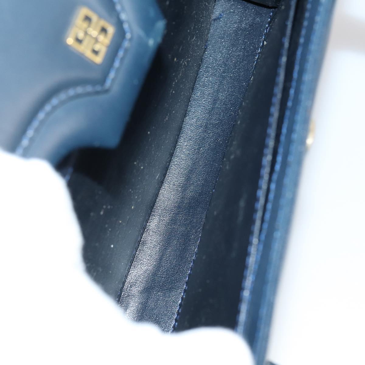 CELINE Givenchy Hand Bag Leather 2 Set Navy Green Auth BA8093