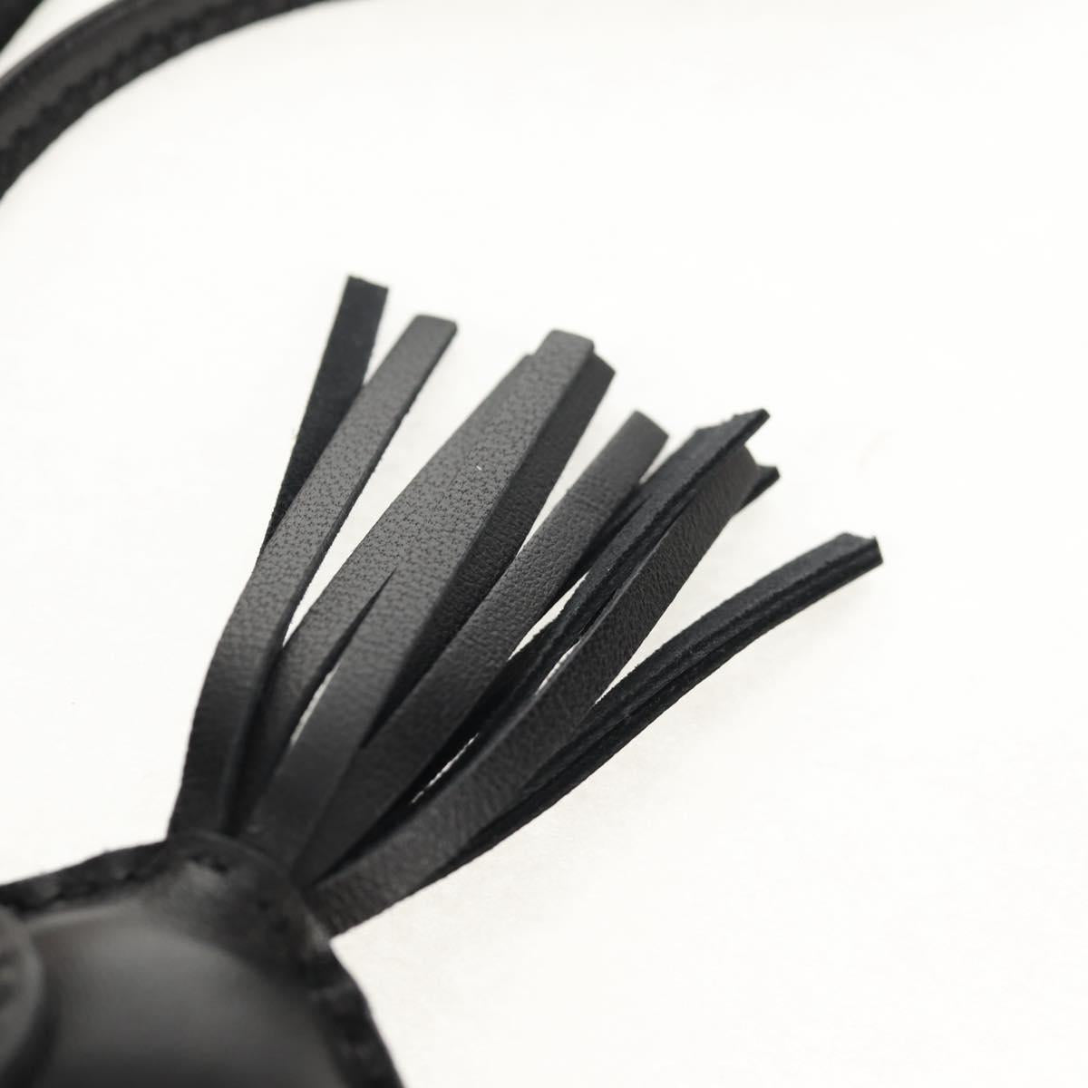 HERMES Rodeo PM Charm Leather Black Auth BA8096M