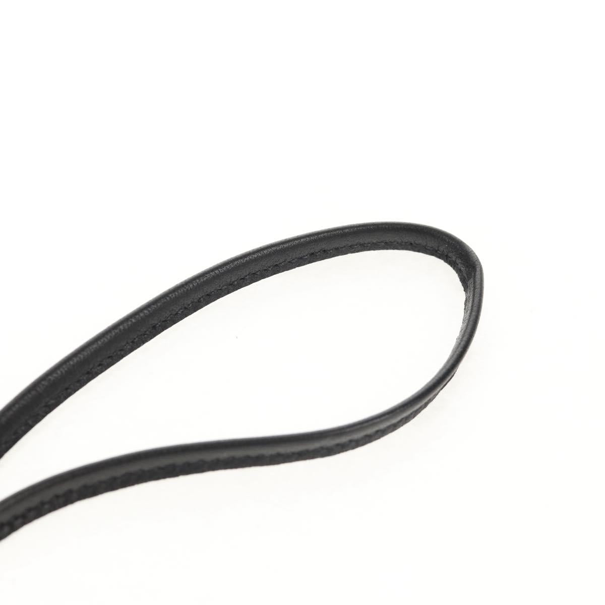 HERMES Rodeo PM Charm Leather Black Auth BA8096M