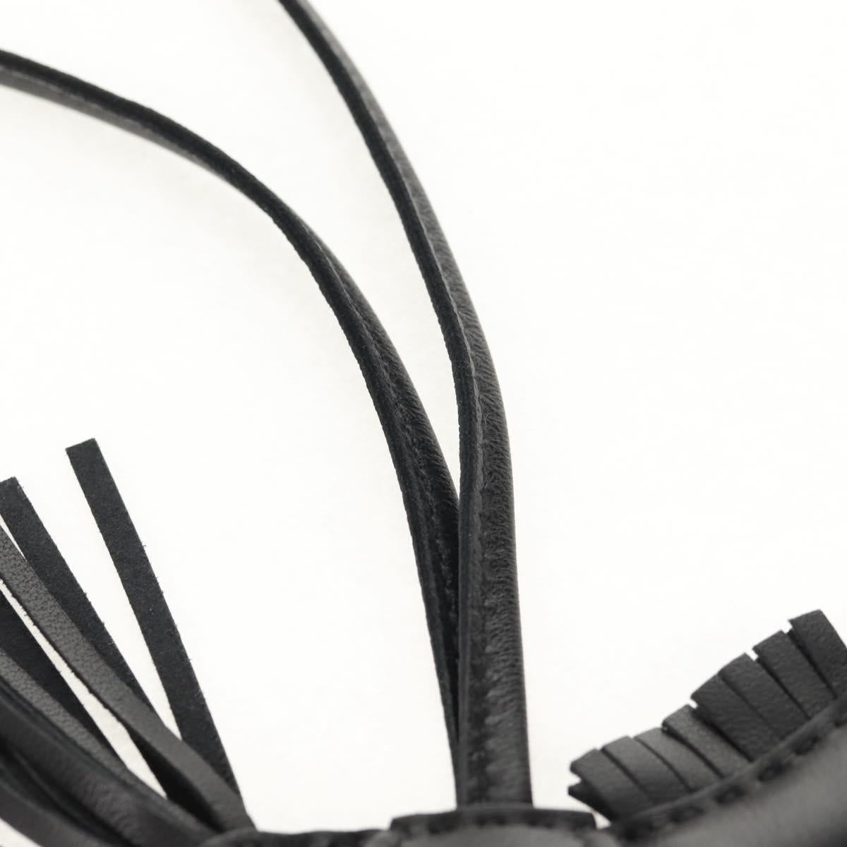 HERMES Rodeo PM Charm Leather Black Auth BA8096M